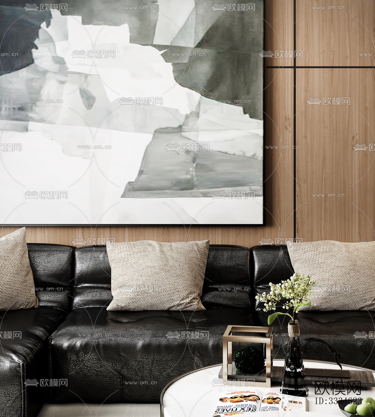 现代客厅效果图下载（渲染图3）