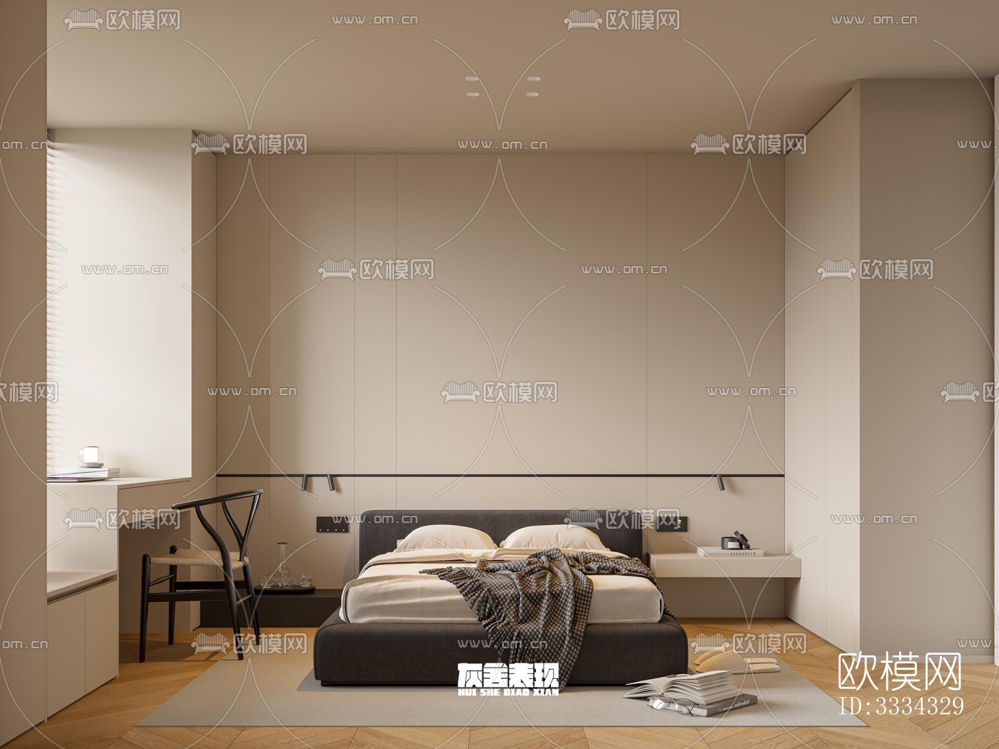 现代卧室效果图下载（渲染图4）