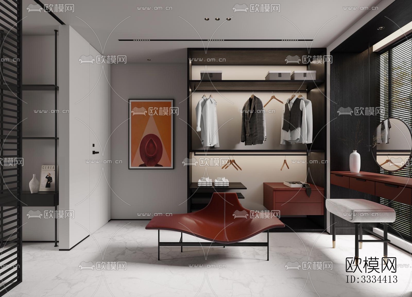 现代卧室效果图下载（渲染图5）