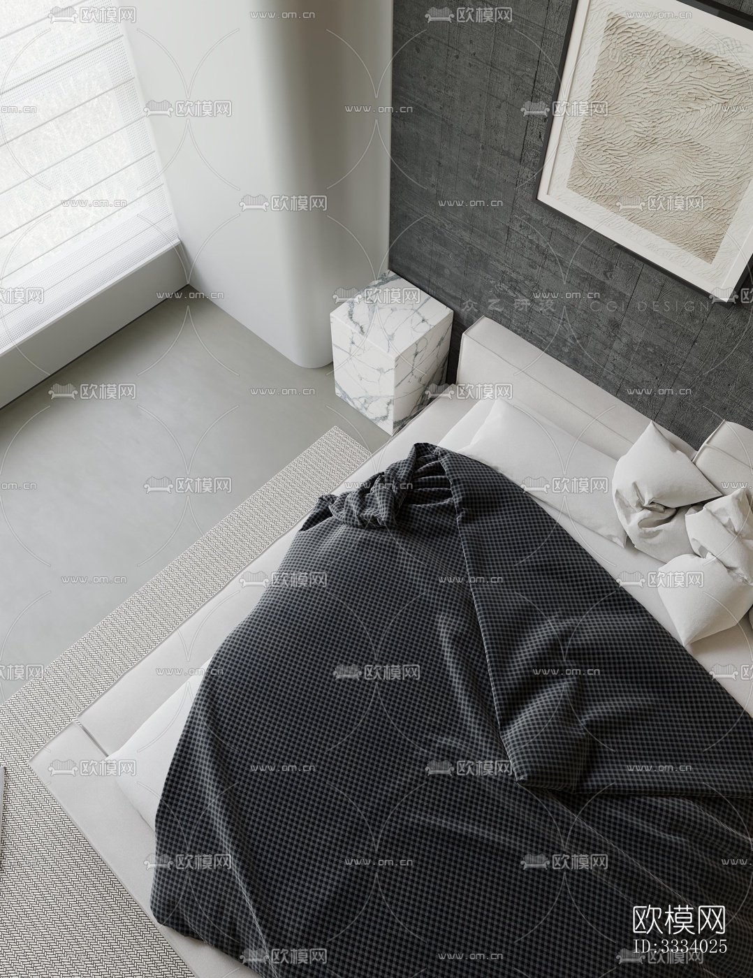 现代卧室效果图下载（渲染图1）