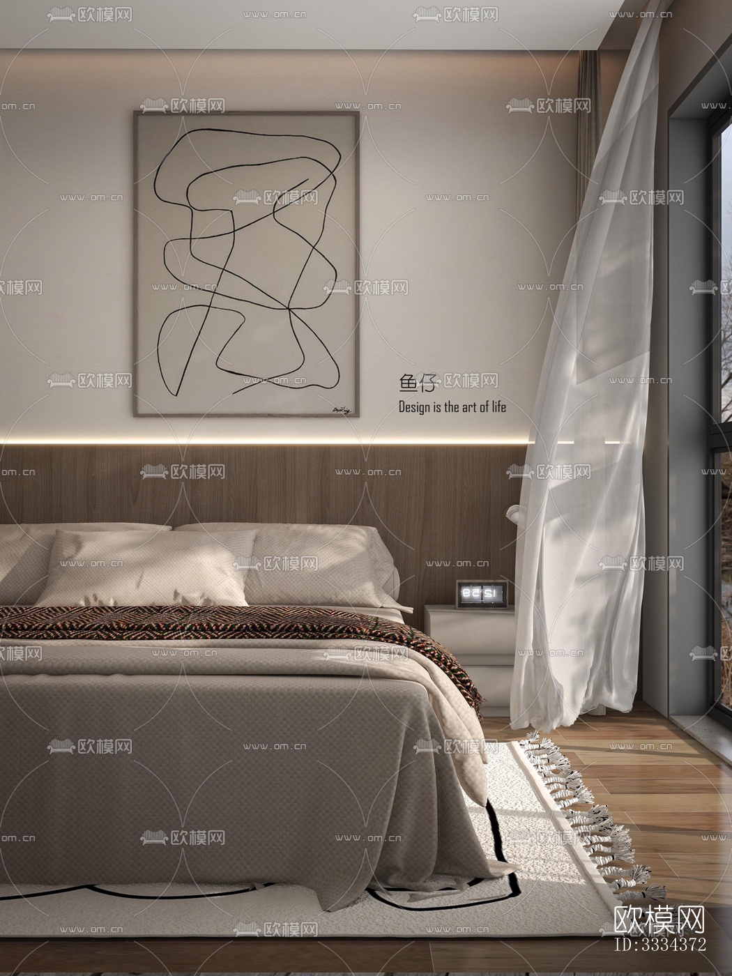 现代卧室效果图下载（渲染图5）