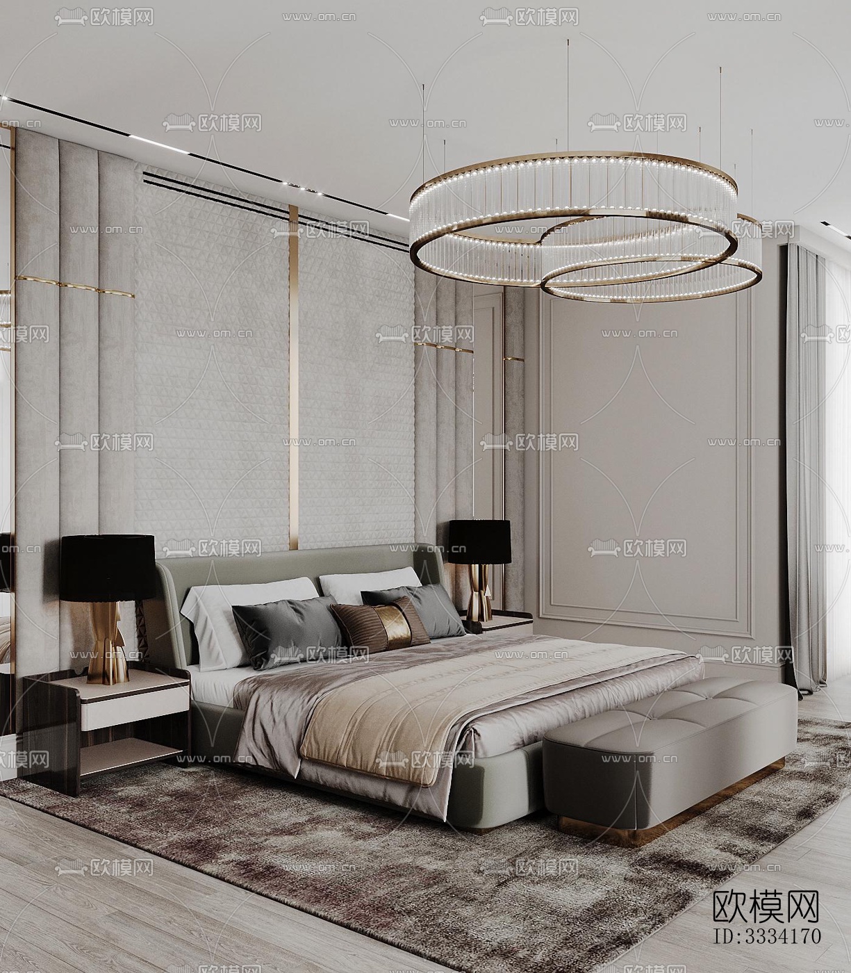 现代卧室效果图下载（渲染图5）