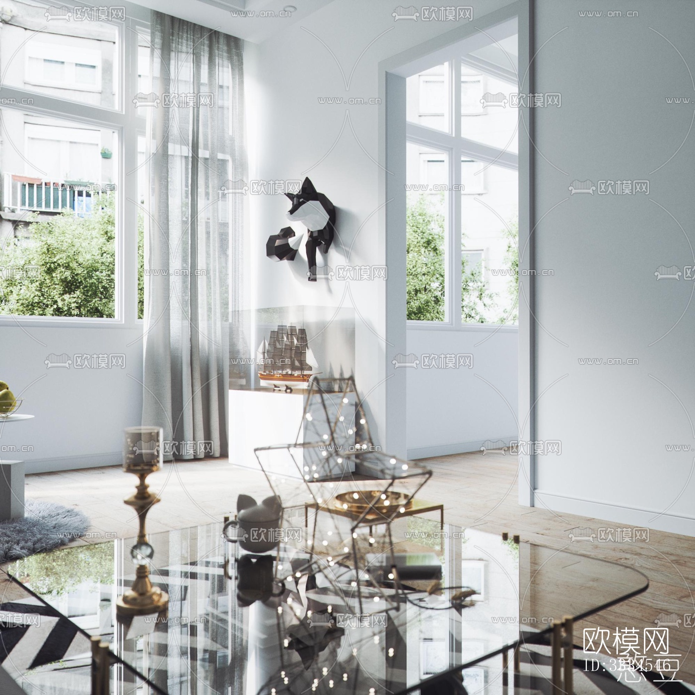 现代客厅效果图下载（渲染图6）