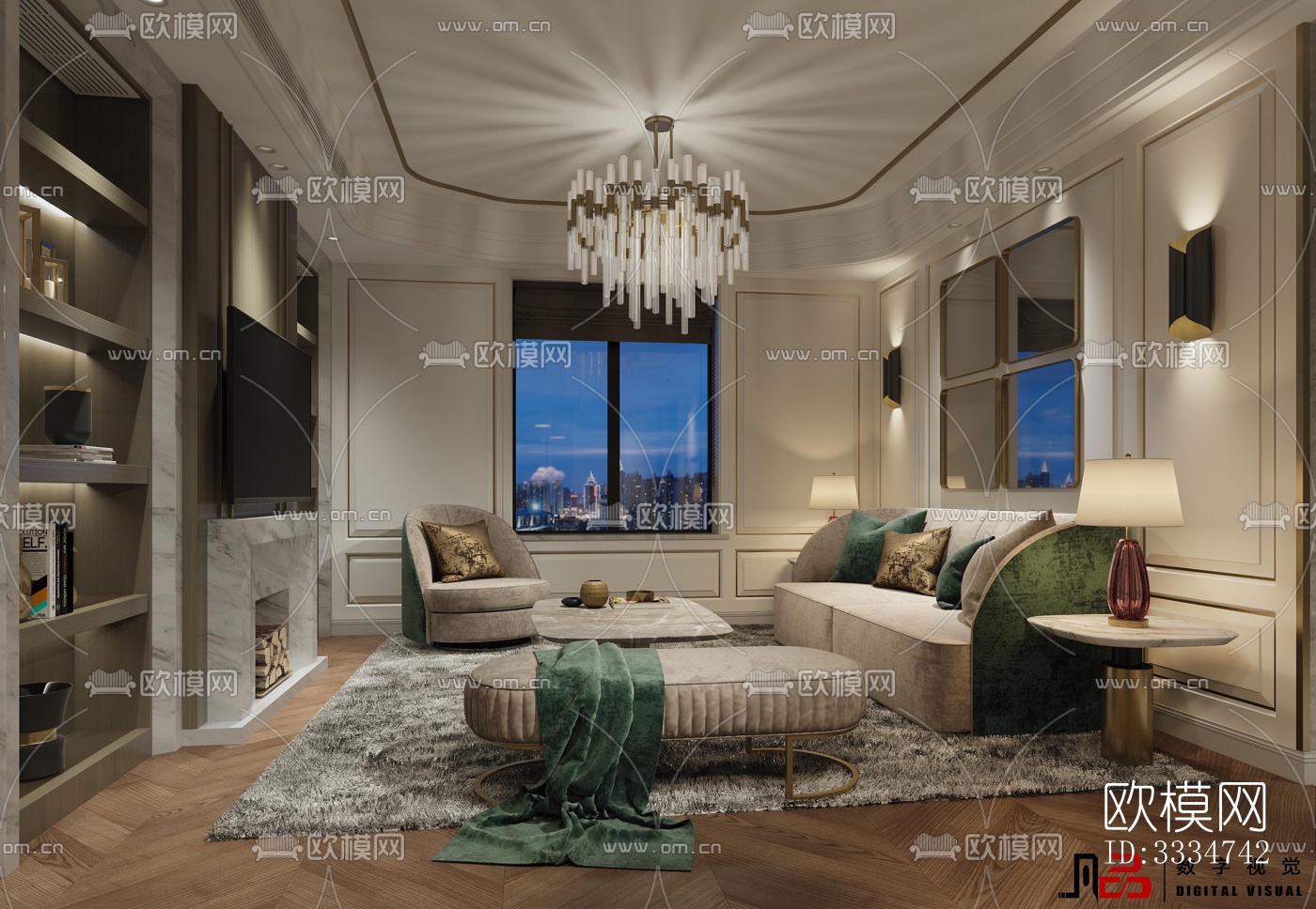 现代餐厅效果图下载（渲染图3）