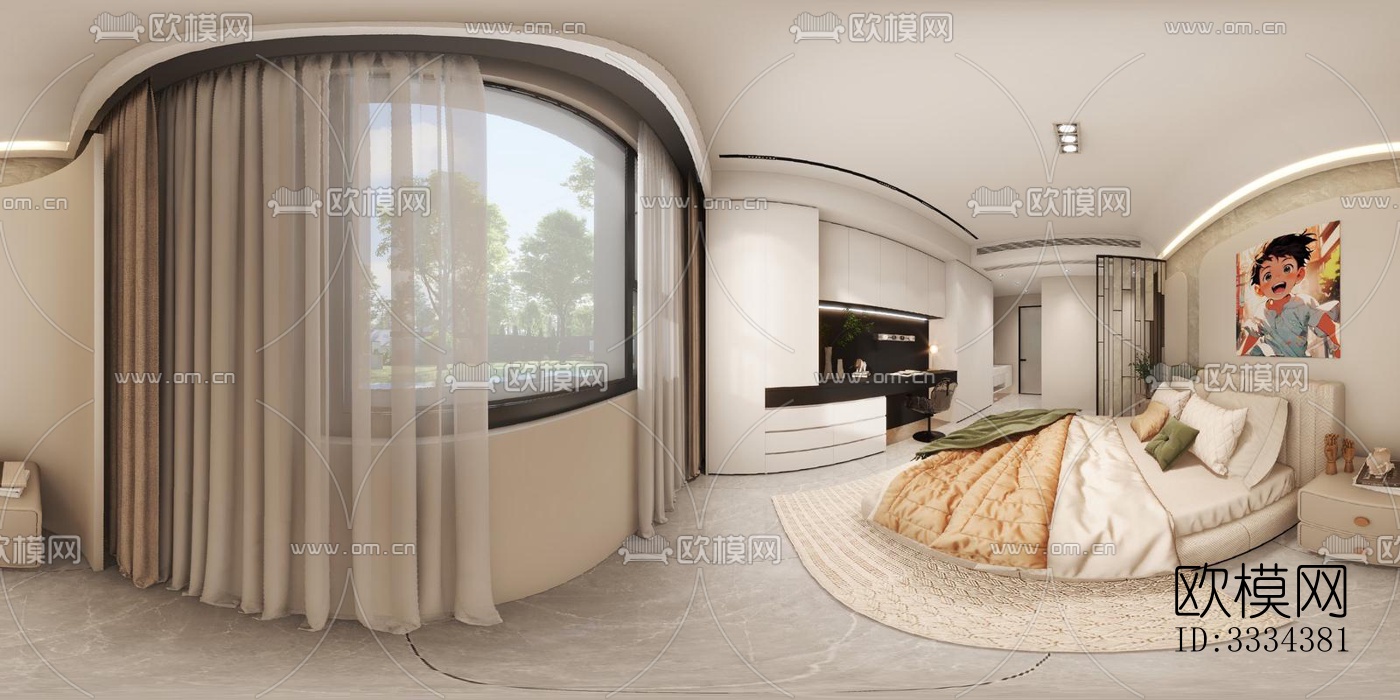 现代卧室效果图下载（渲染图5）