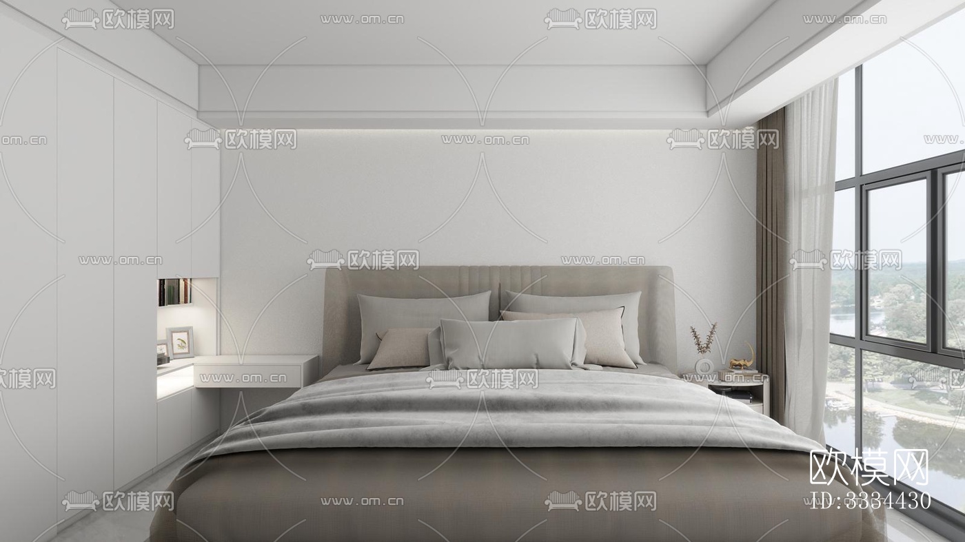 现代卧室效果图下载（渲染图5）