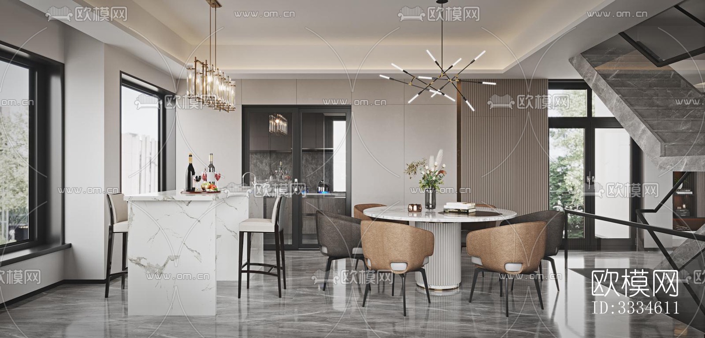 现代客厅效果图下载（渲染图2）