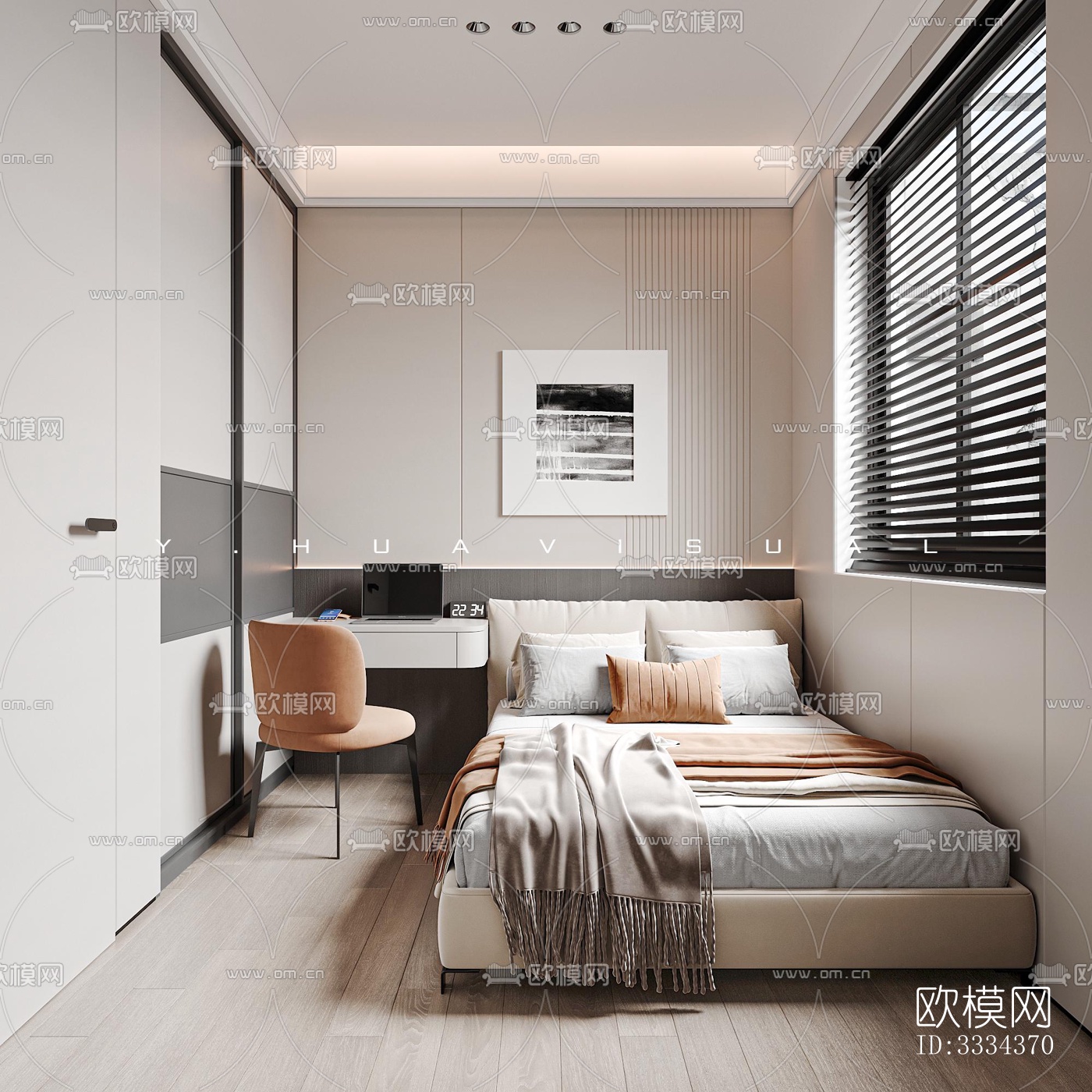 现代卧室效果图下载（渲染图5）