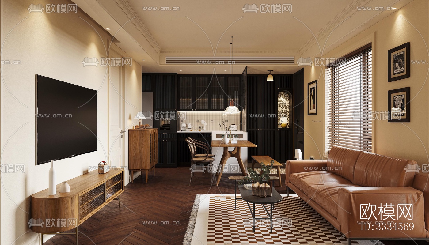 现代客厅效果图下载（渲染图6）