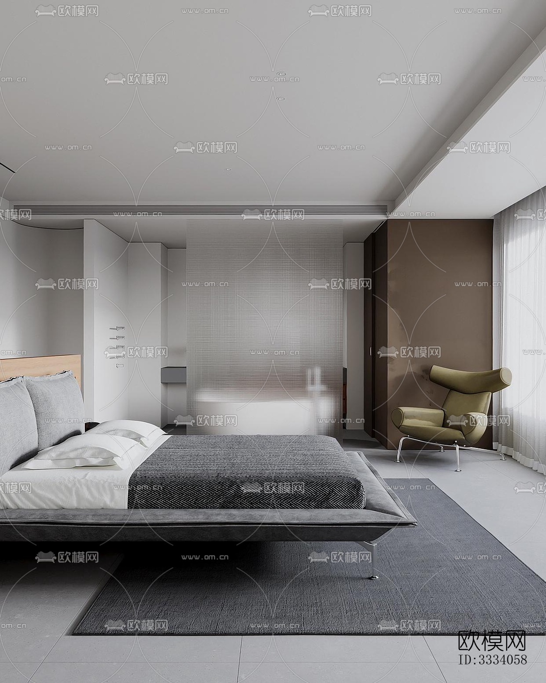 现代卧室效果图下载（渲染图4）