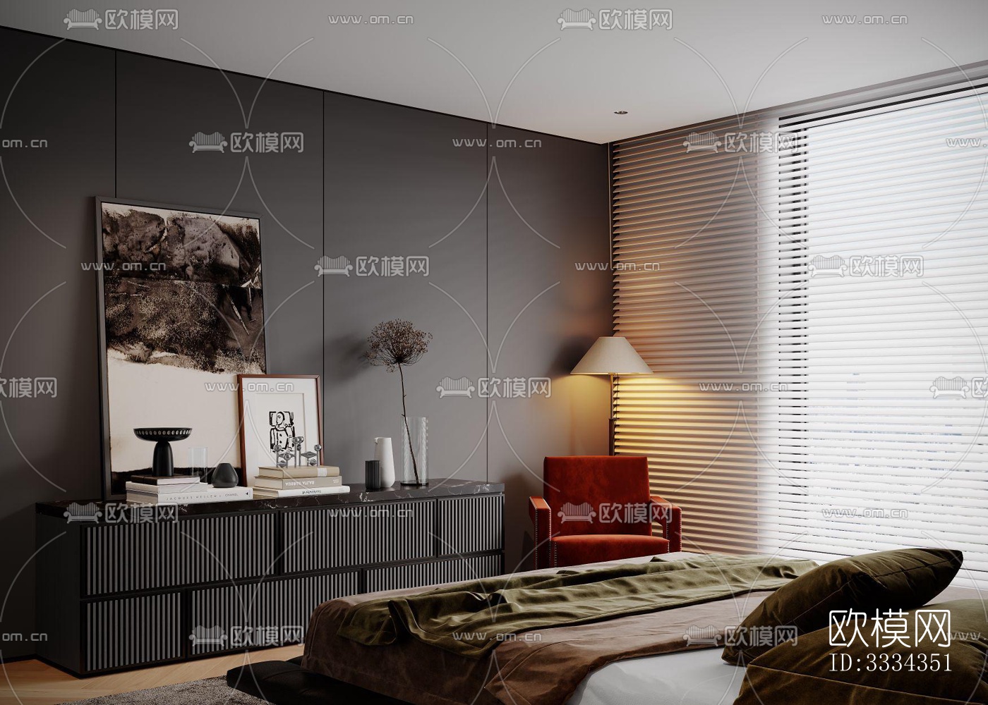 现代卧室效果图下载（渲染图5）