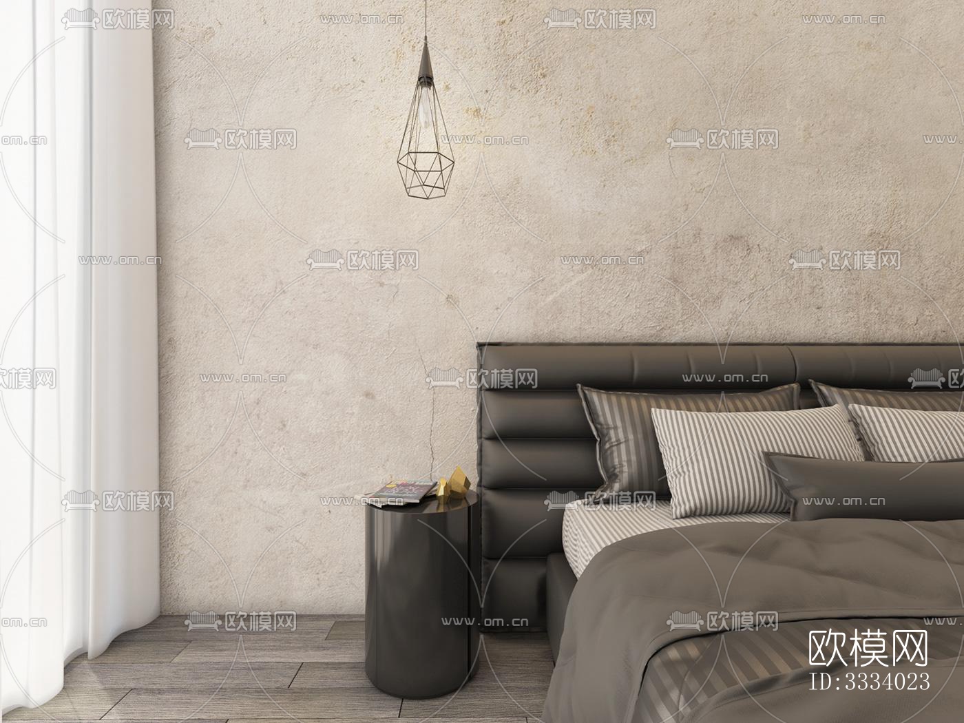 现代卧室效果图下载（渲染图3）