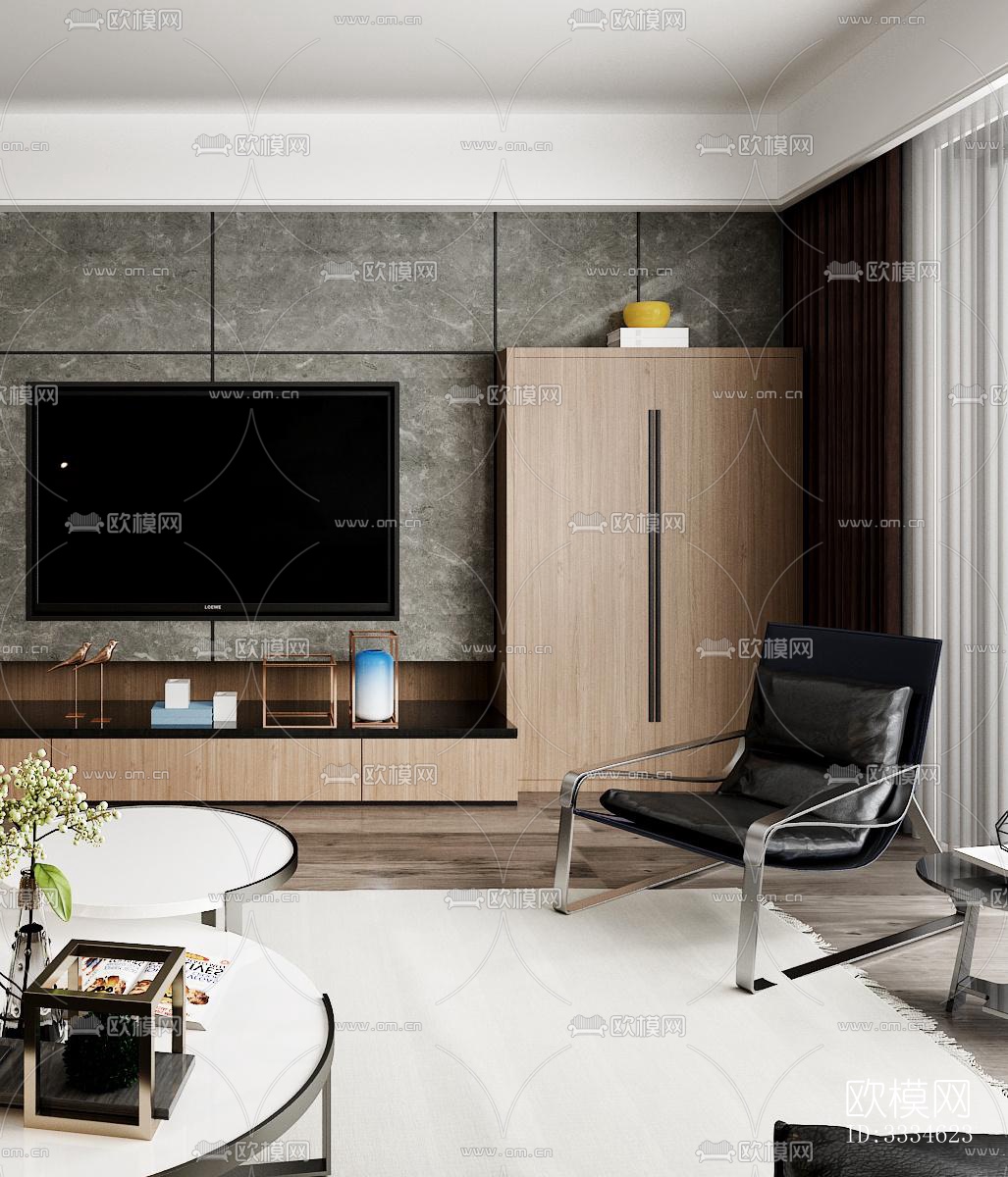 现代客厅效果图下载（渲染图1）
