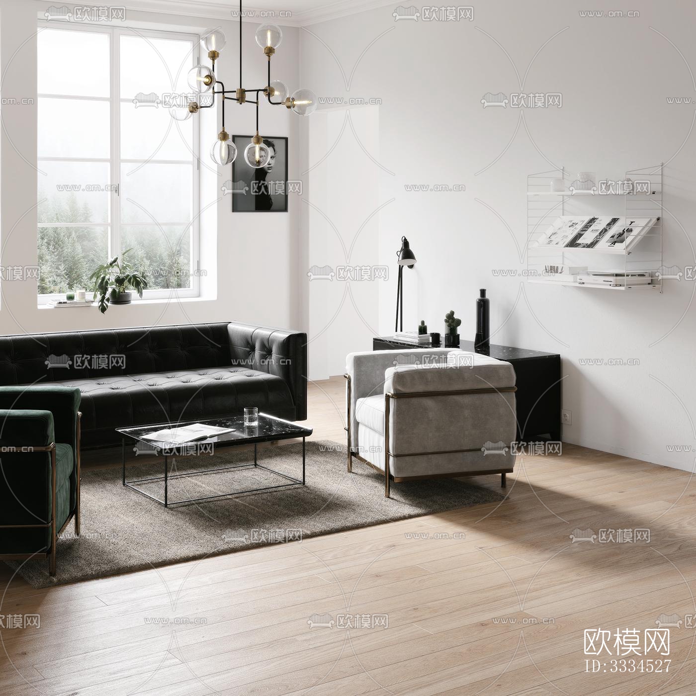 现代客厅效果图下载（渲染图5）