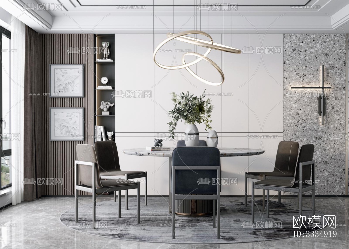 现代餐厅效果图下载（渲染图3）