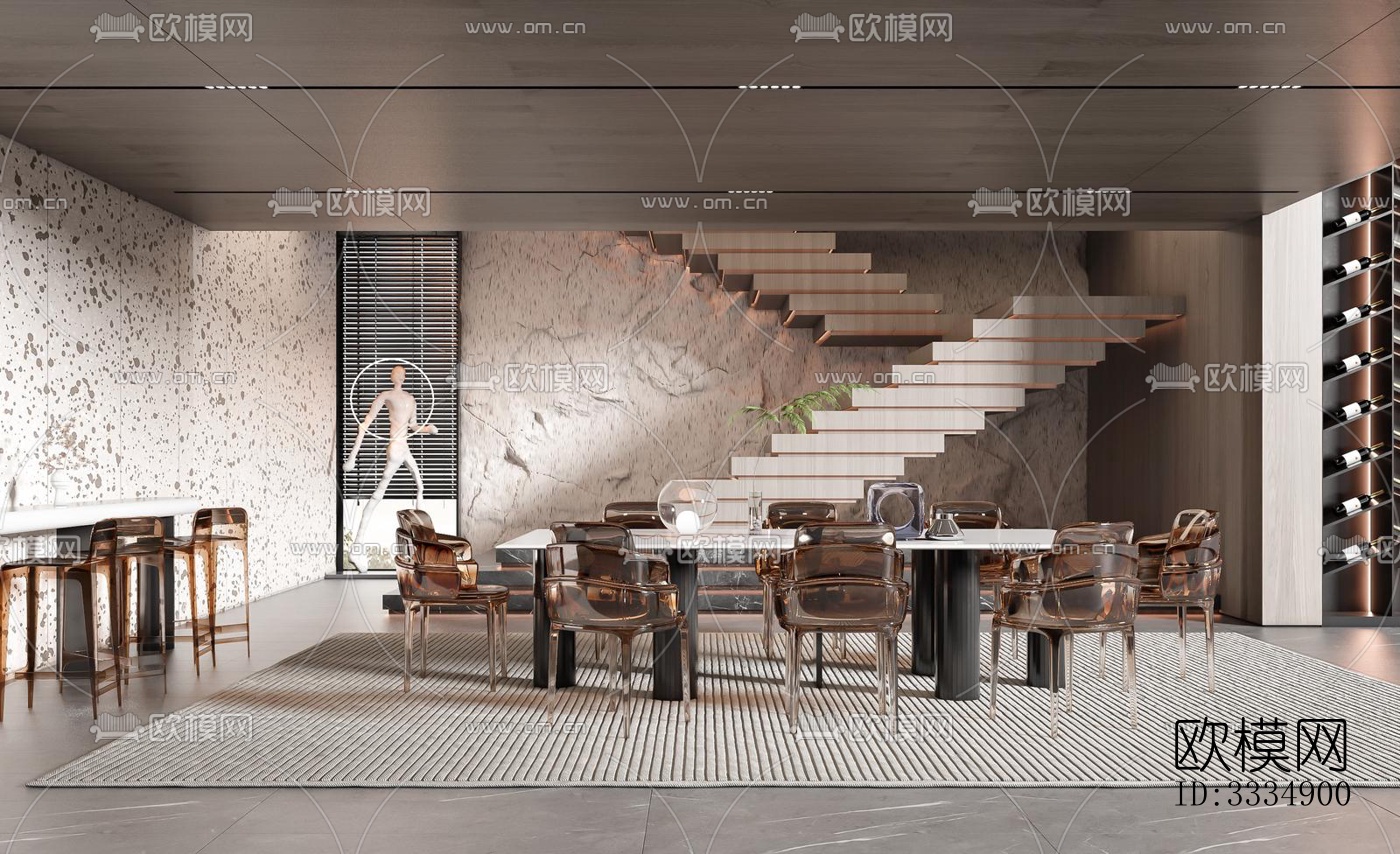 现代餐厅效果图下载（渲染图6）