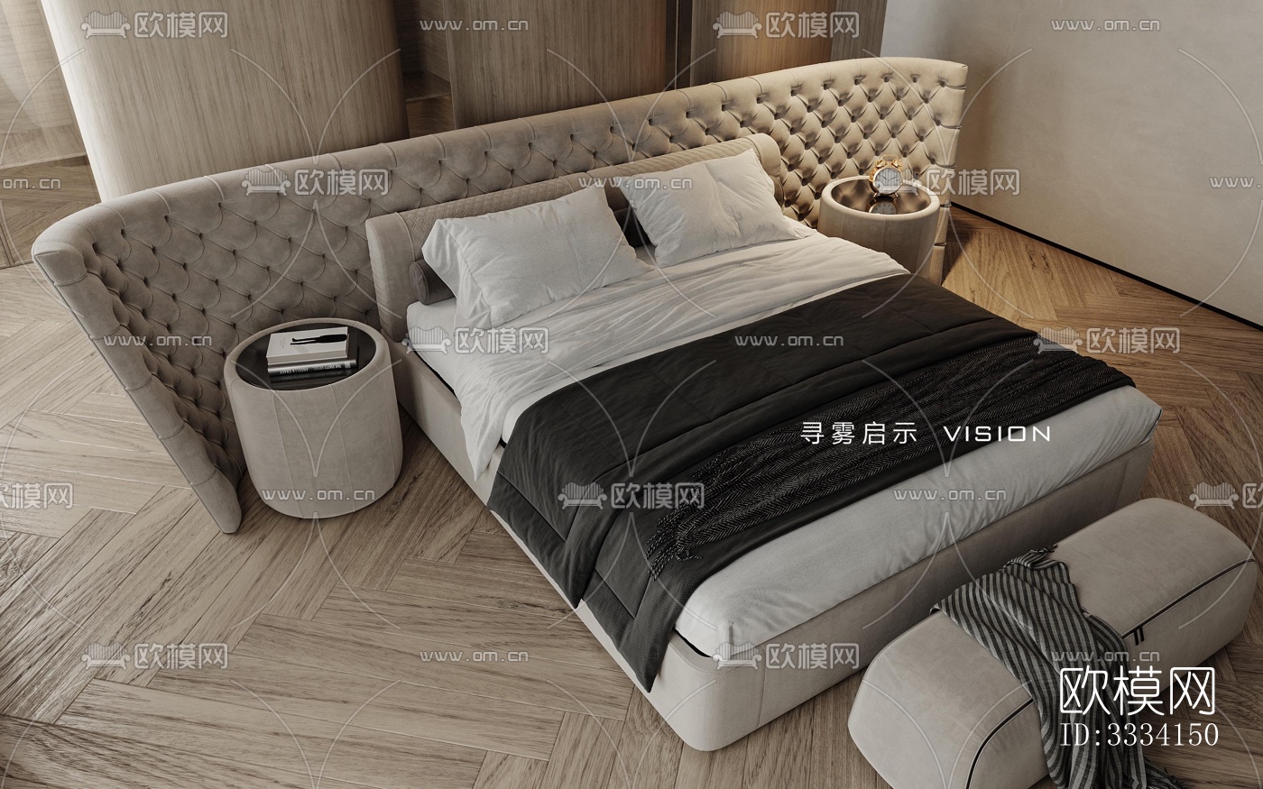 现代卧室效果图下载（渲染图4）