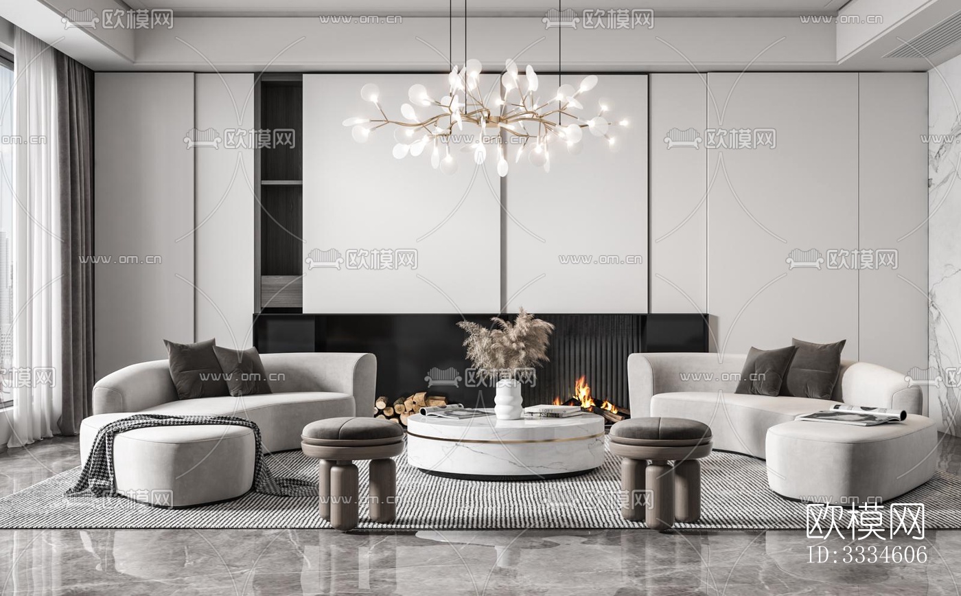 现代客厅效果图下载（渲染图7）