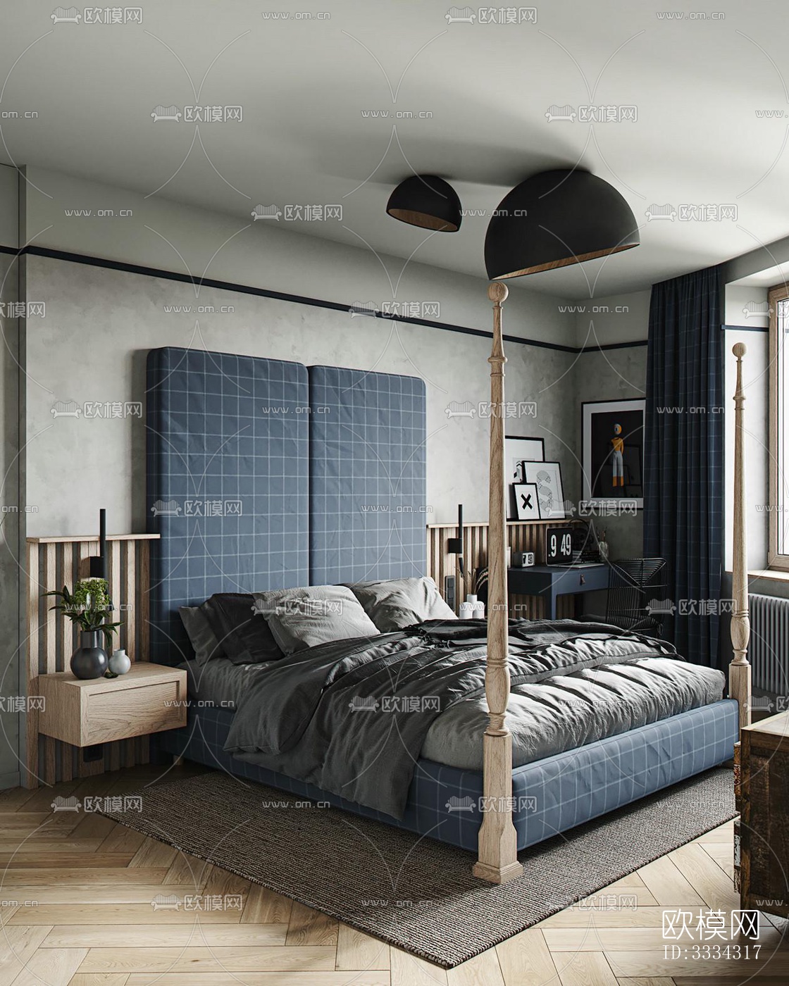 现代卧室效果图下载（渲染图2）