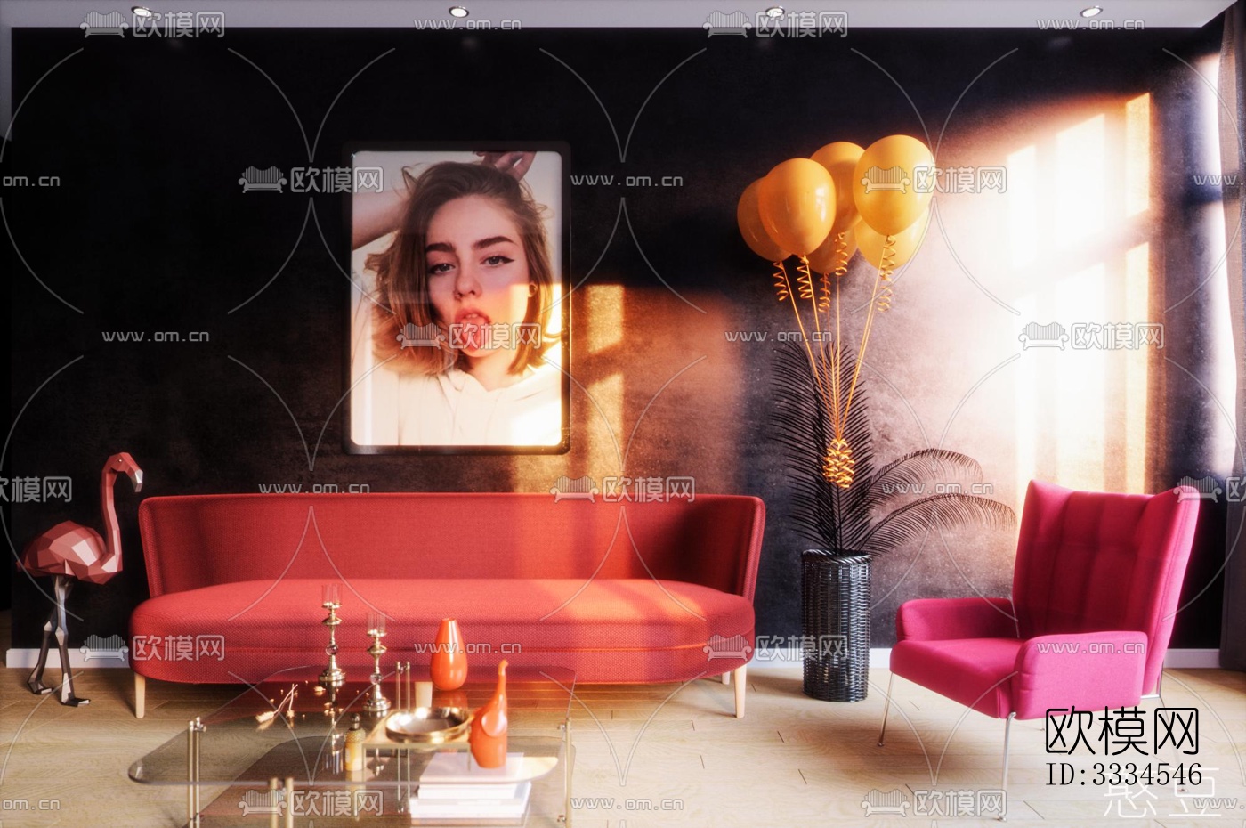 现代客厅效果图下载（渲染图9）