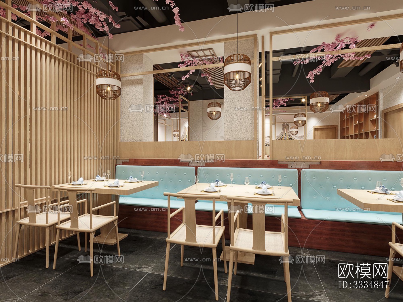 现代餐厅效果图下载（渲染图4）
