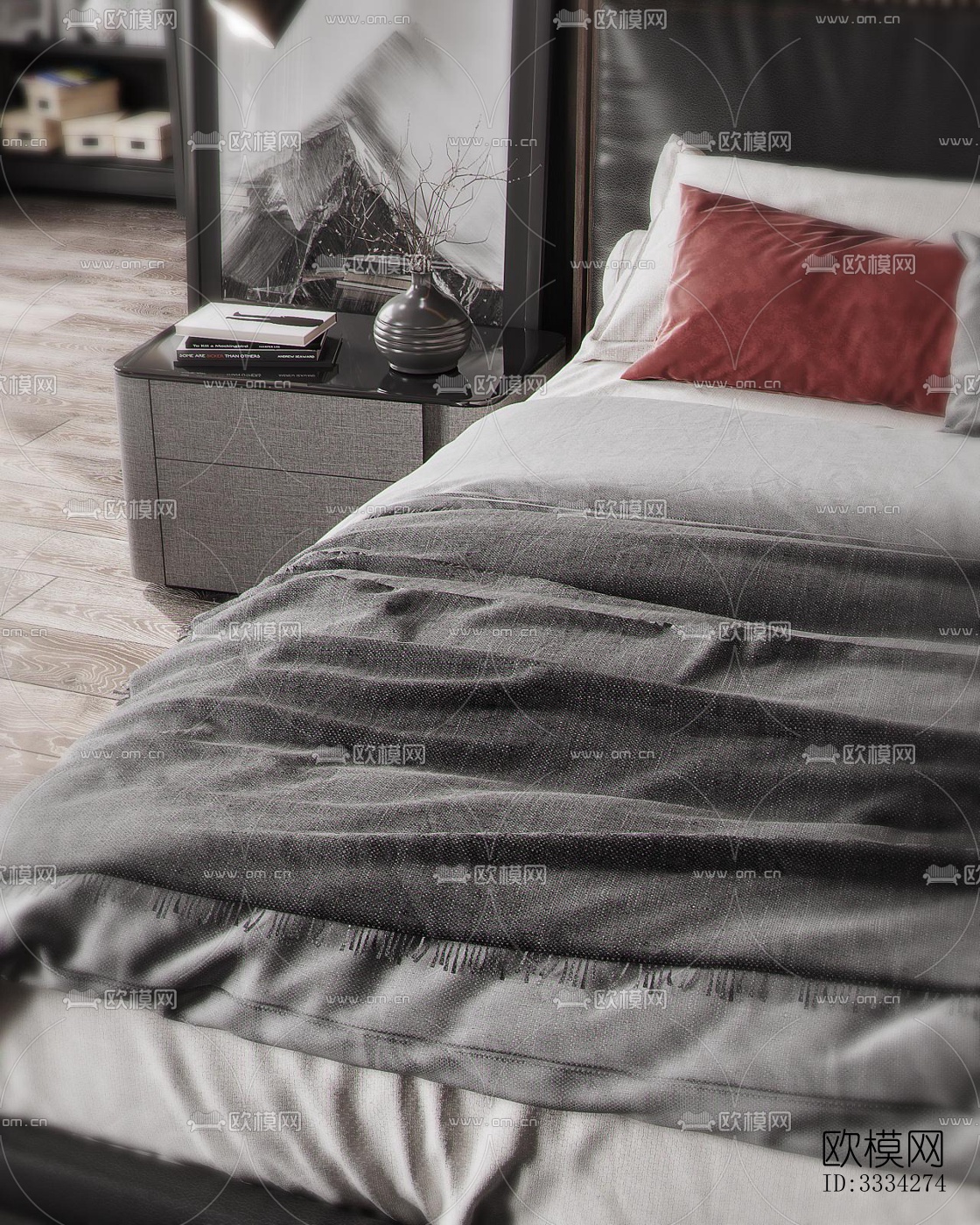 现代卧室效果图下载（渲染图8）