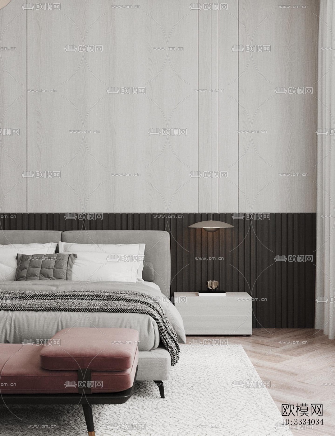 现代卧室效果图下载（渲染图1）