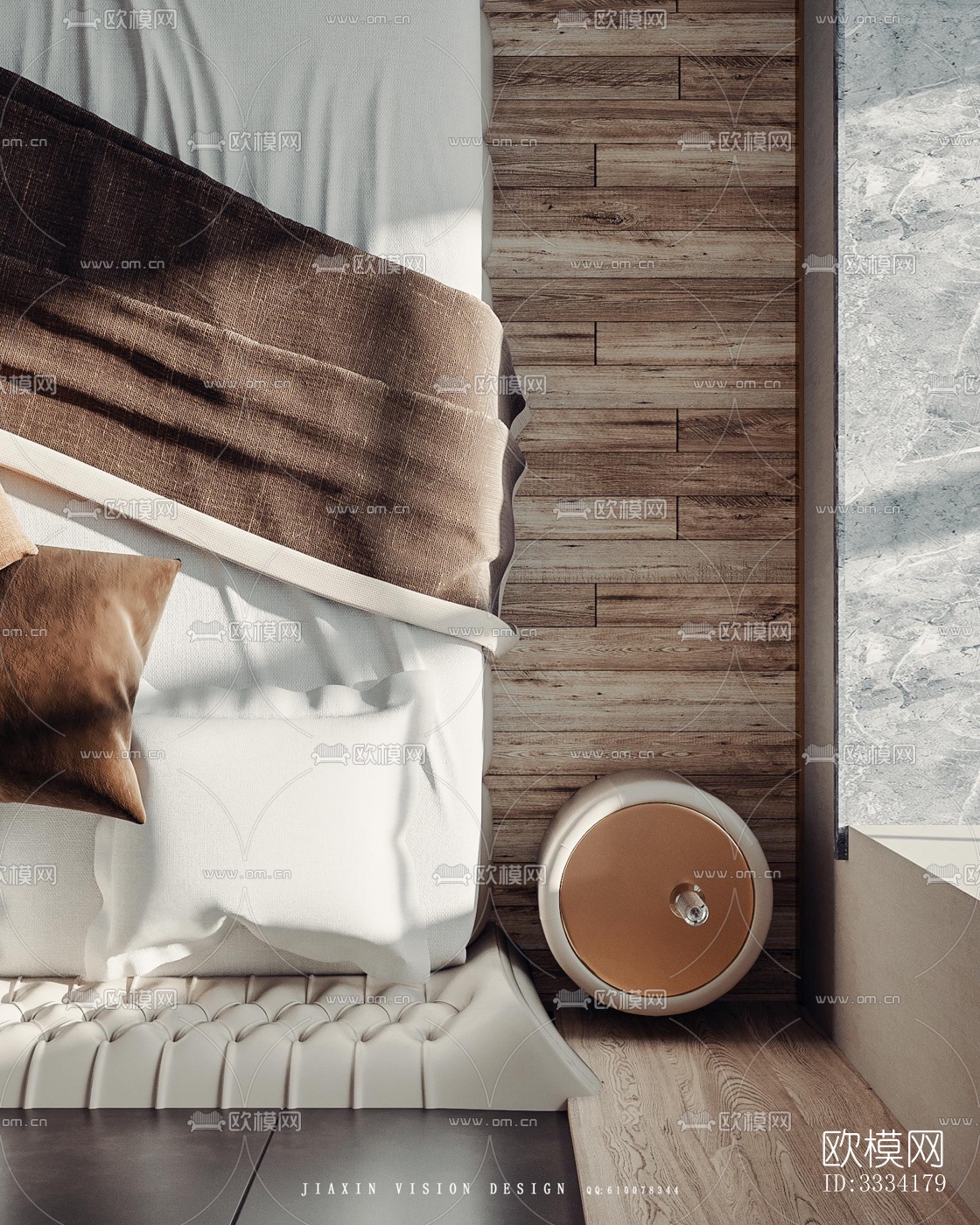 现代卧室效果图下载（渲染图3）