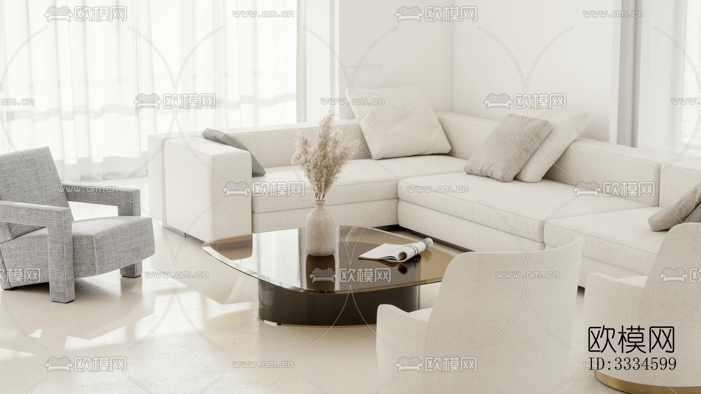 现代客厅效果图下载（渲染图12）