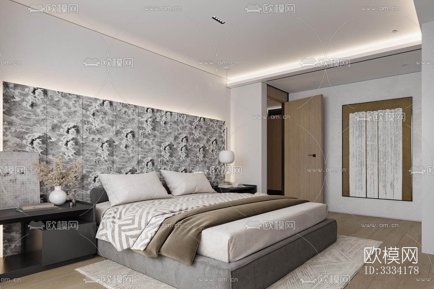 现代卧室效果图下载（渲染图5）