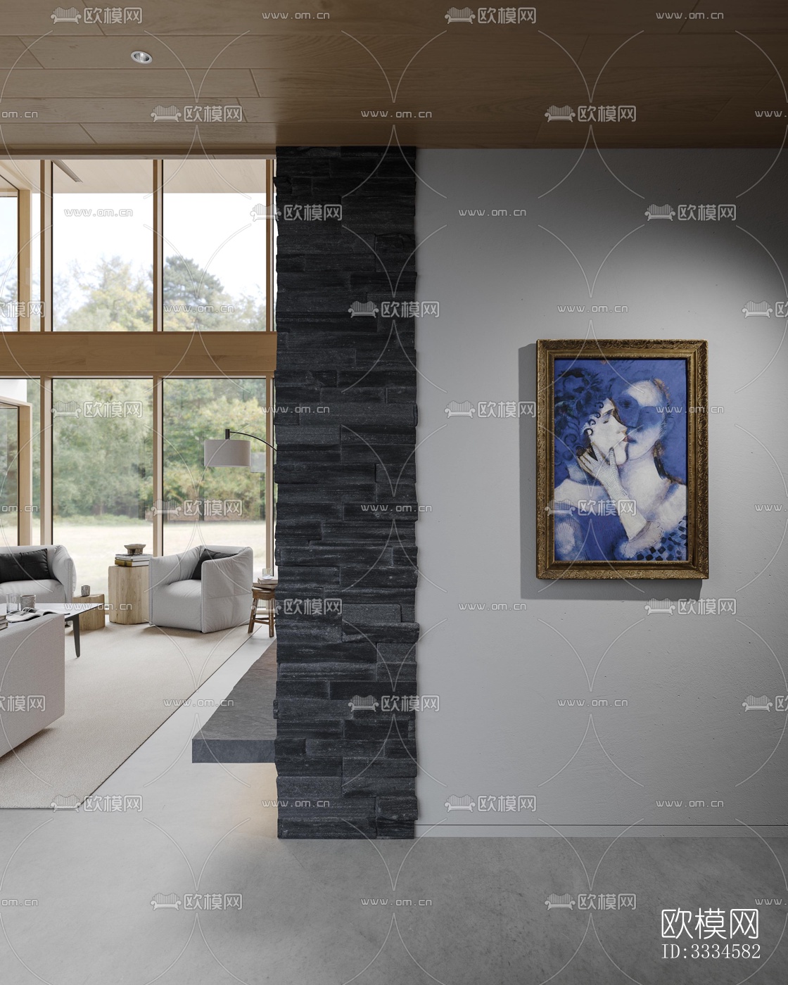 现代客厅效果图下载（渲染图8）