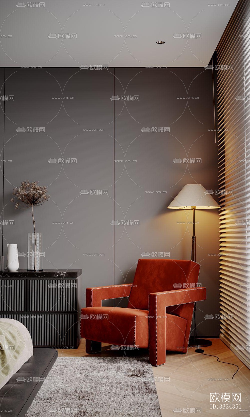 现代卧室效果图下载（渲染图9）