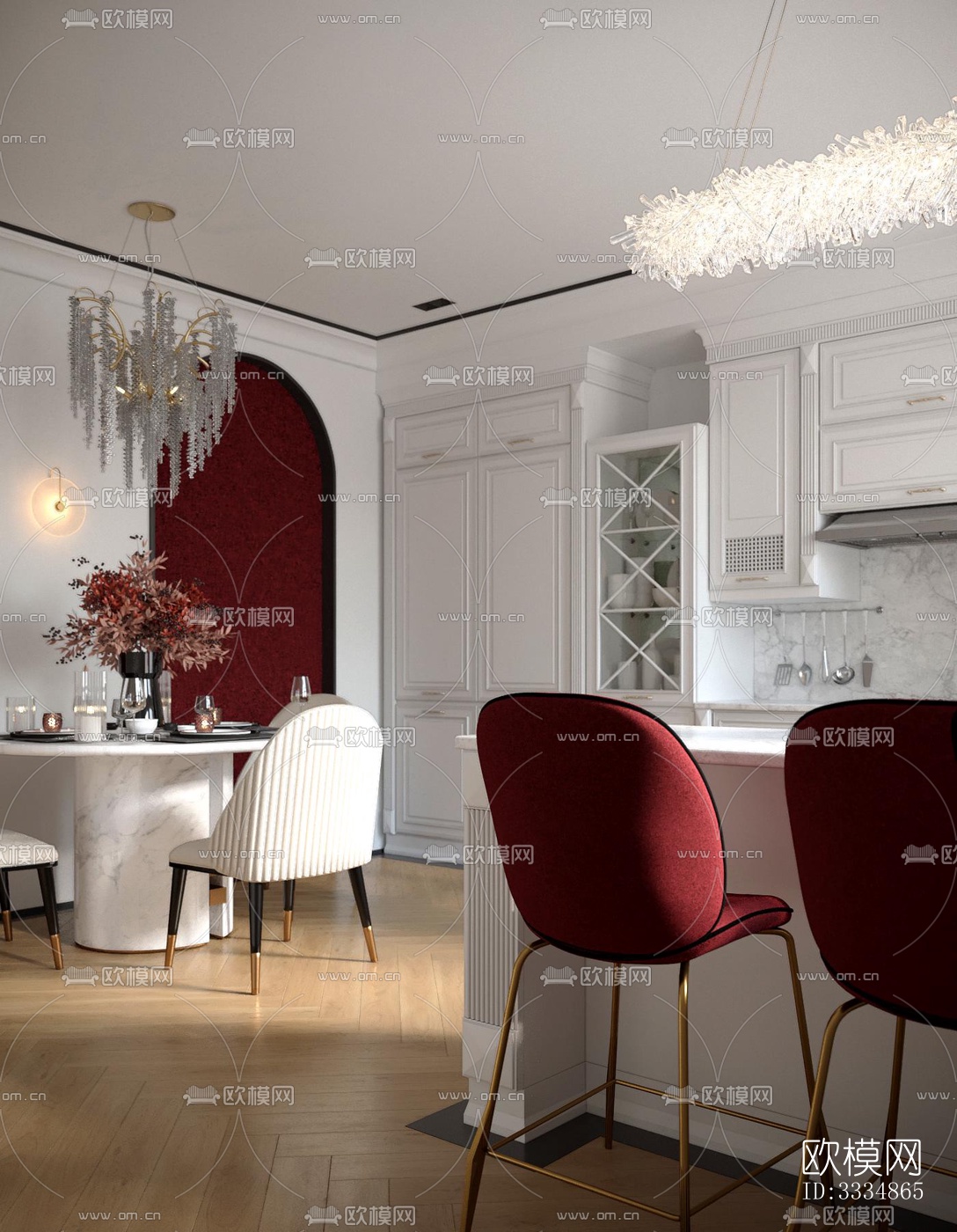 现代餐厅效果图下载（渲染图3）