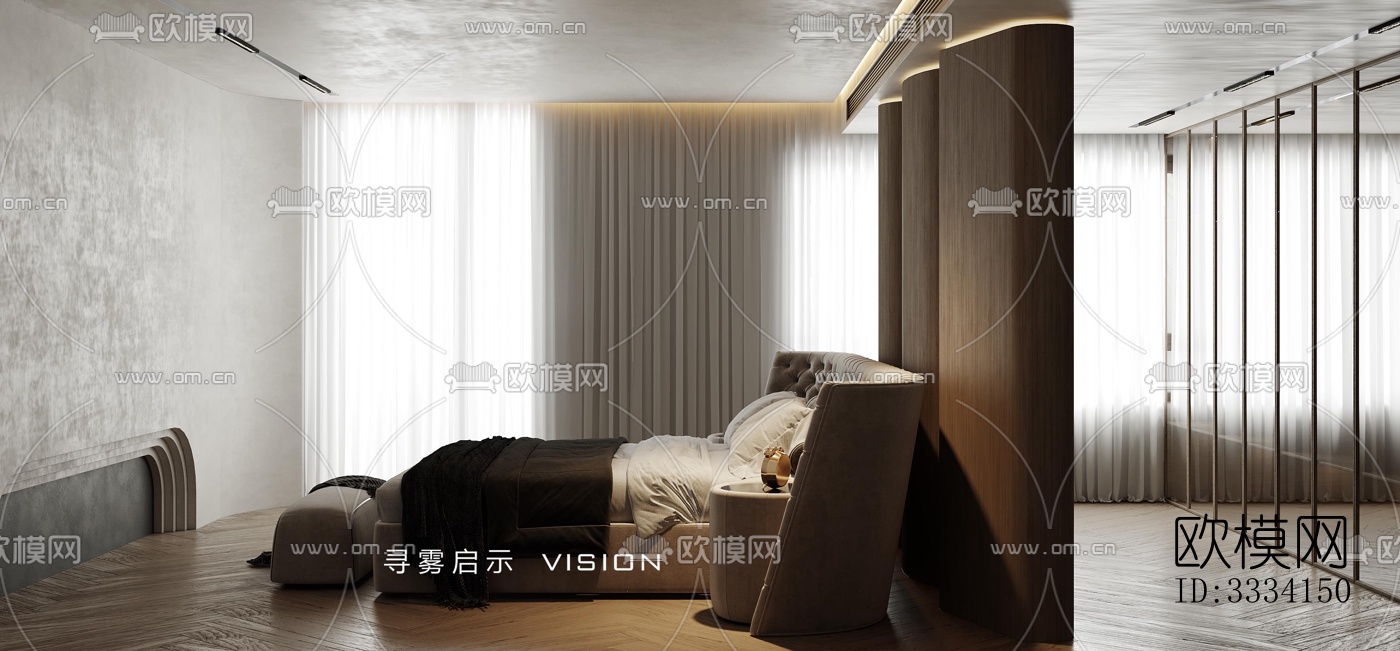 现代卧室效果图下载（渲染图6）