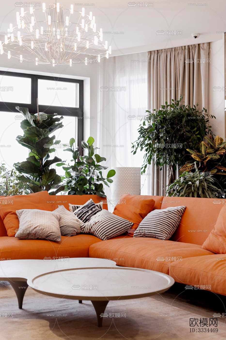 现代客厅效果图下载（渲染图2）