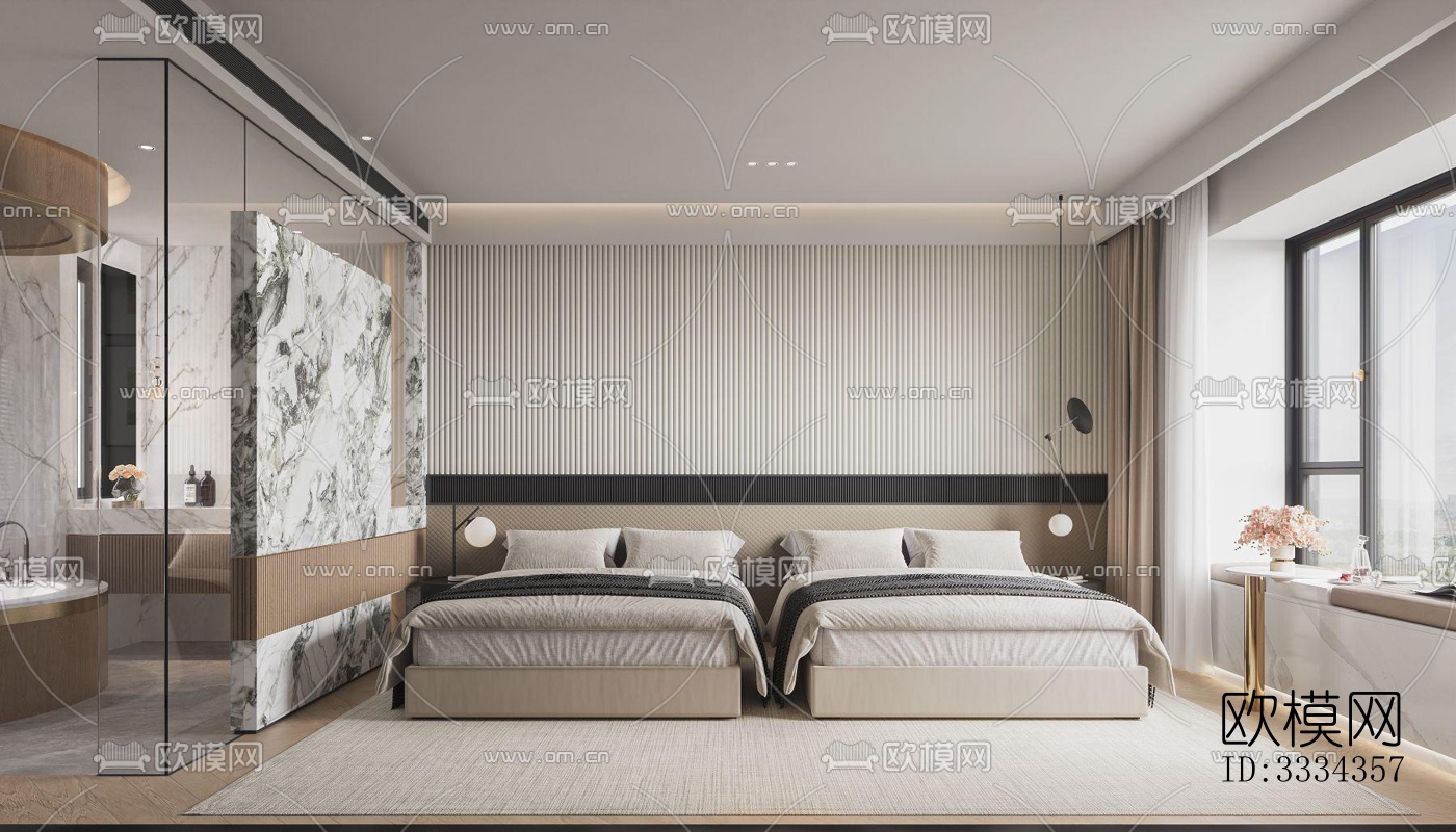 现代卧室效果图下载（渲染图13）