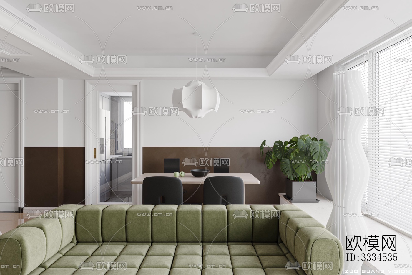 现代客厅效果图下载（渲染图1）