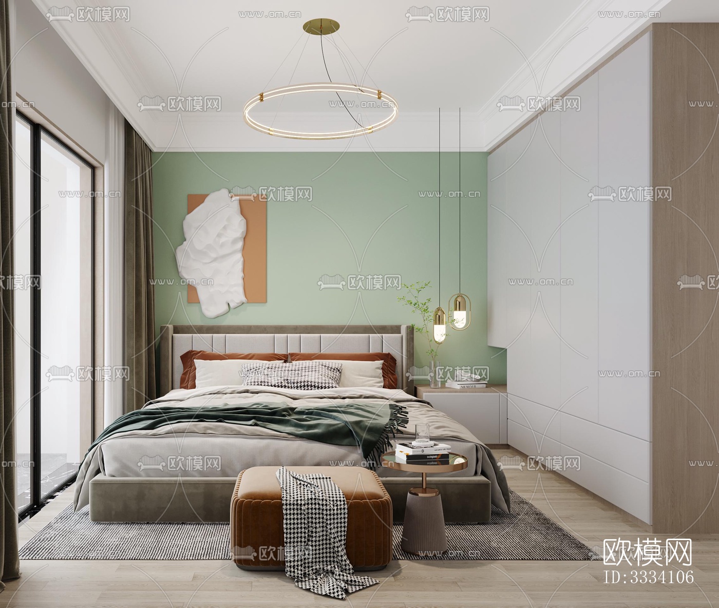 现代卧室效果图下载（渲染图5）
