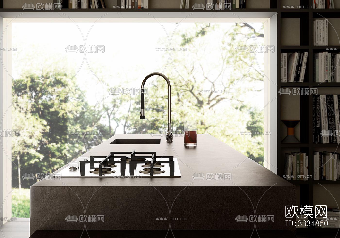 现代餐厅效果图下载（渲染图2）