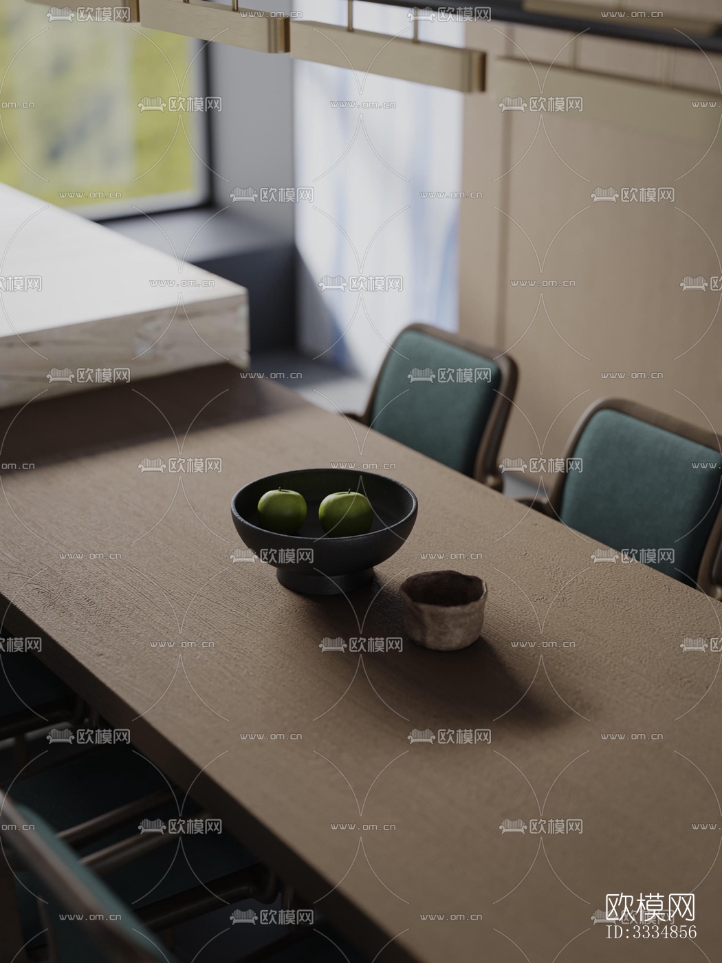 现代餐厅效果图下载（渲染图1）