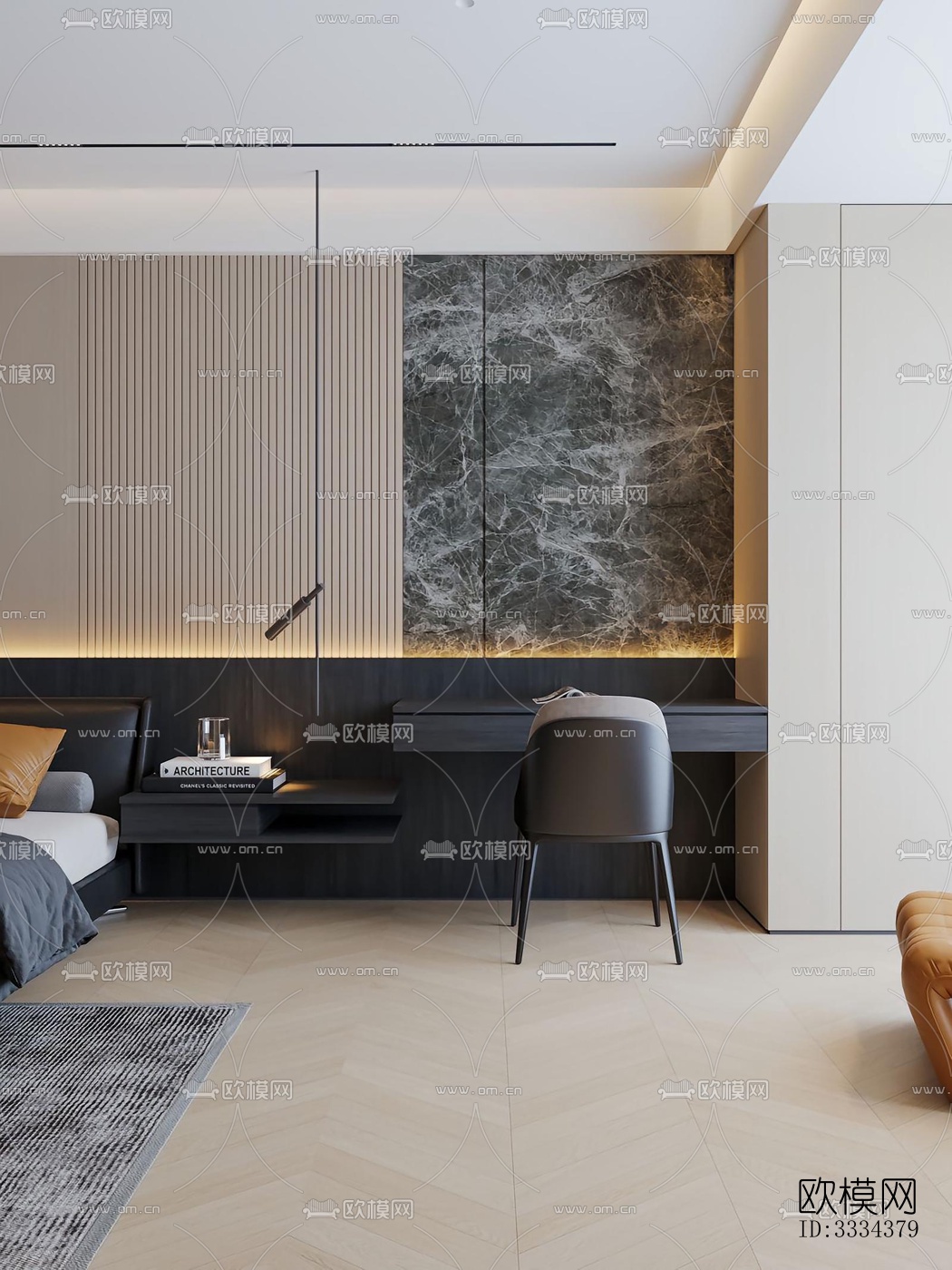 现代卧室效果图下载（渲染图4）