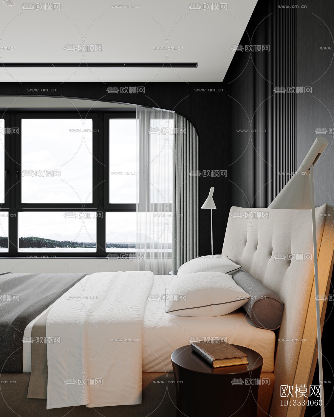 现代卧室效果图下载（渲染图3）