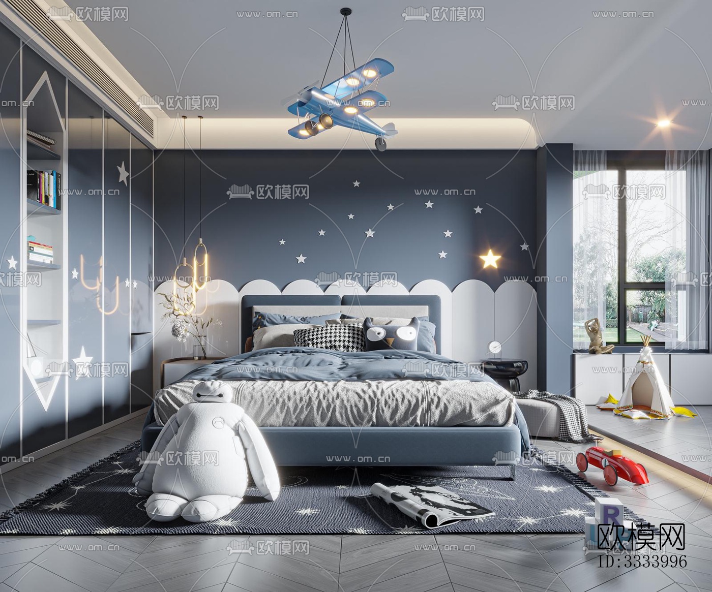 现代儿童房效果图下载（渲染图2）