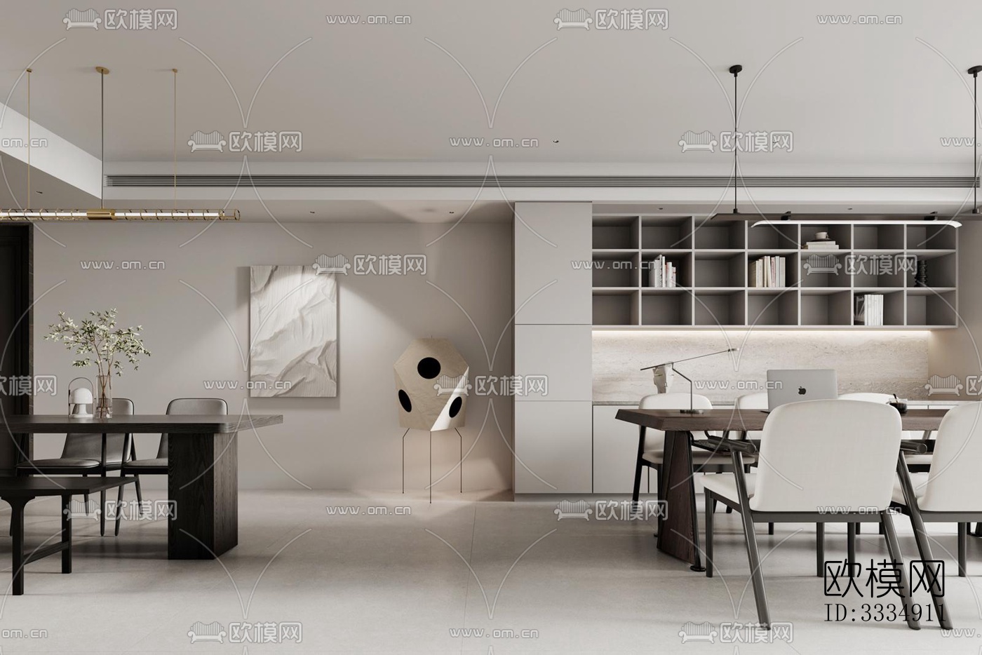 现代餐厅效果图下载（渲染图3）