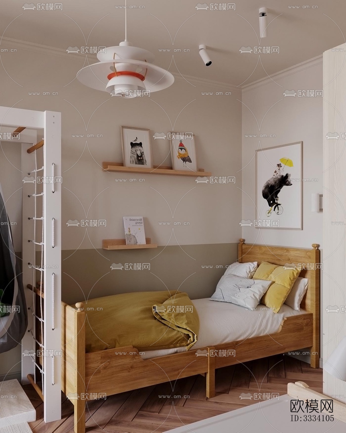 现代卧室效果图下载（渲染图6）