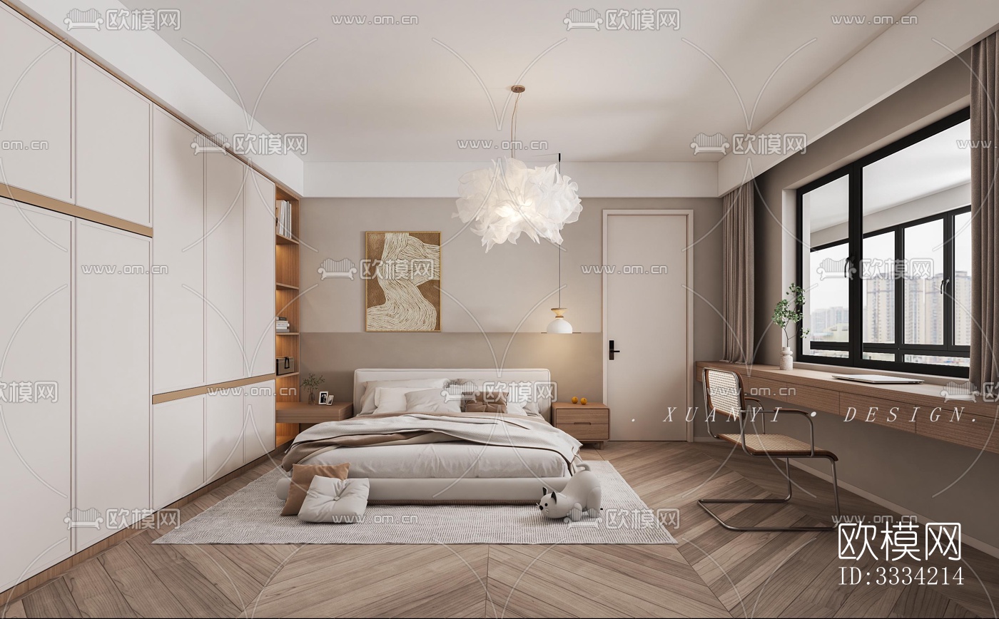 现代卧室效果图下载（渲染图4）
