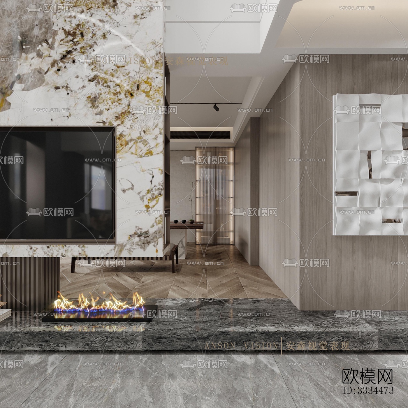 现代客厅效果图下载（渲染图8）