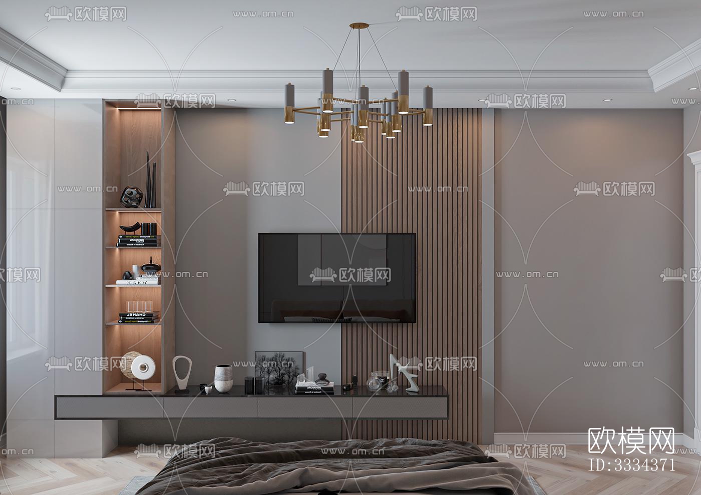 现代卧室效果图下载（渲染图3）