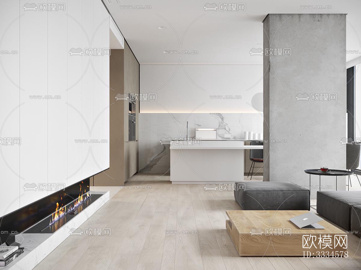 现代客厅效果图下载（渲染图8）
