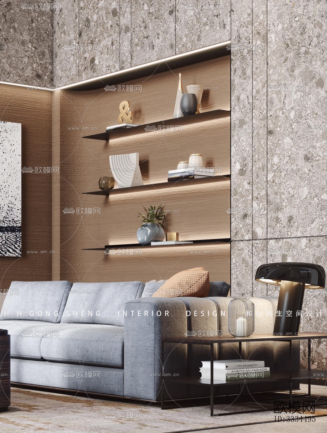 现代客厅效果图下载（渲染图7）